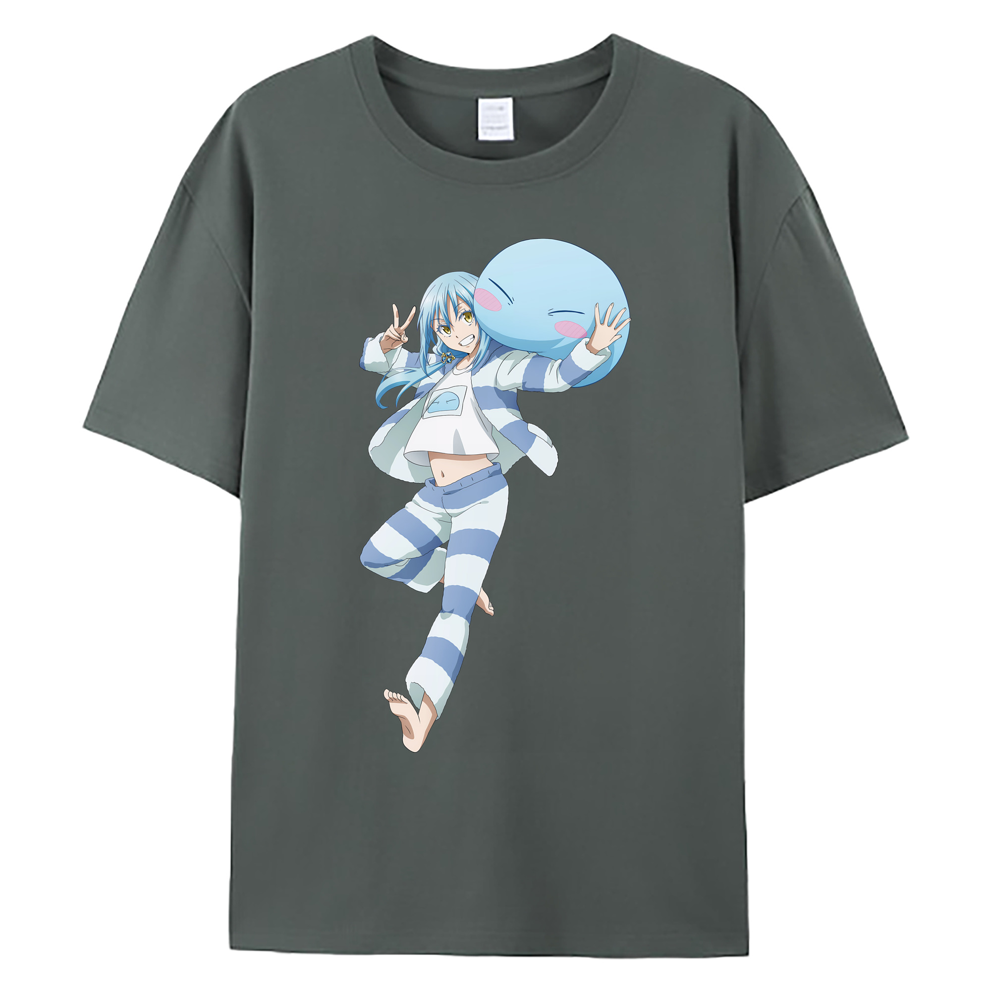 （画像用） 転スラ Regarding Reincarnated to Slime 綿100％ メンズ半袖Tシャツ｜肌触りやわらか＆通気性